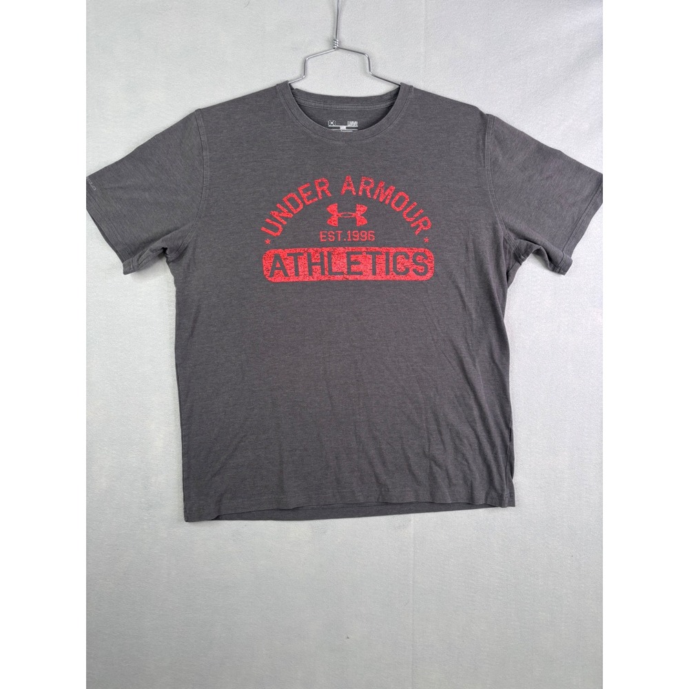 Under Armour Gray Short Sleeve Tee with Red Athletic Logo